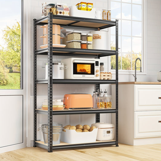 REIBII 2000LBS Garage Shelving Heavy Duty Storage Shelves 72" H Metal Shelving for Garage Shelves Adjustable Metal Shelf for Basement Pantry 35.5" W X 72" H X 15.8" D, Utility Shelves