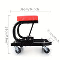 Auto Repair Bench with Roller Moving Tool Tray(Sold Separately), 2-in-1 Track, 36inch; Z Track Seat, Load Capacity Garage Chair Adjustable Rolling Folding Track ; Wheels.A Gift for The Family