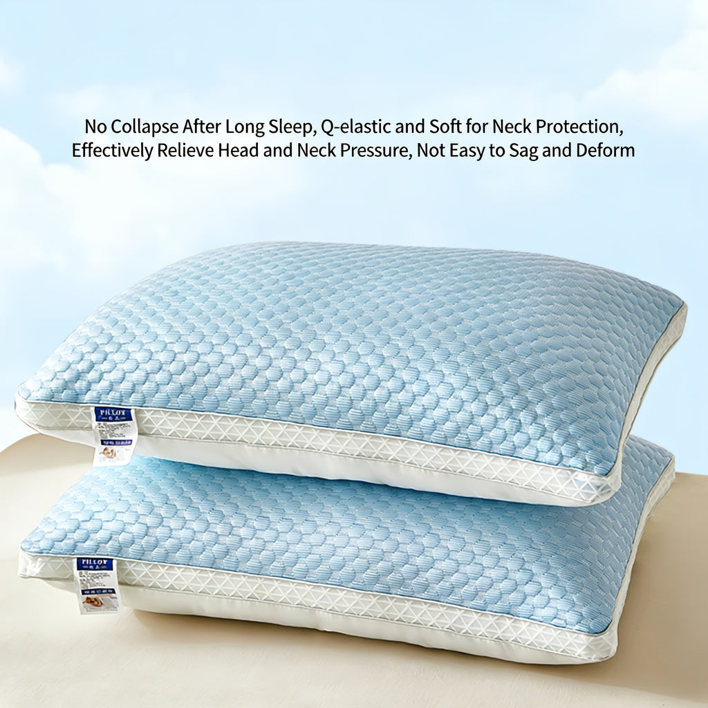 2pcs Cool Massage Neck Protection Pillow, Sleep Massage Pillow Core, Sleep Aid Special, Adult Deep Sleep Home Use, Household Pillow Moisture Absorption And Breathability, Bedding, Living Room Decoration Pillow Father's Day Gift
