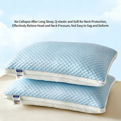 Cooling Massage Neck Pillow Set of 2 - Breathable Sleep Support Pillow for Deep Sleep, Moisture-Wicking Cervical Pillow for Adults, Home Bedroom Bedding Pillow Great Father's Day Gift