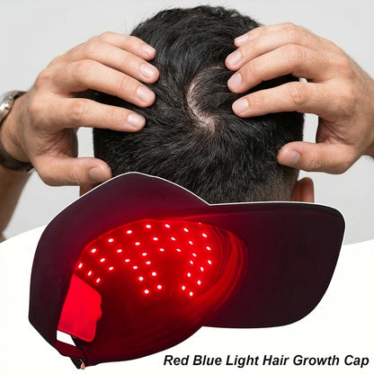 Red Light Therapy Cap for Hair Growth – 70 LEDs 660nm & 850nm Infrared 440nm Blue Light, 4 Modes Scalp Stimulator Hat, Anti Hair Loss Regrowth Device for Men & Women