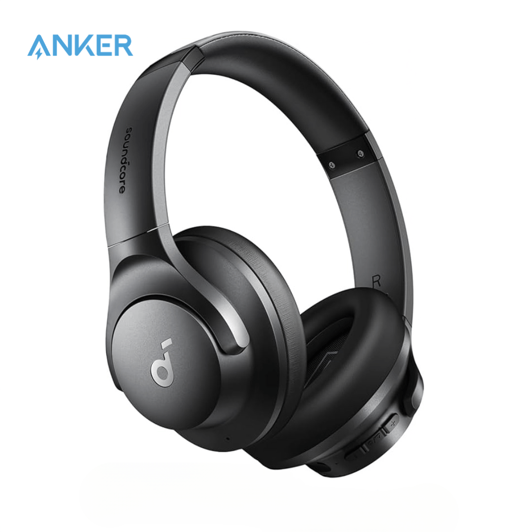 soundcore by Anker Q20i Hybrid Active Noise Cancelling Headphones, Wireless Over-Ear Bluetooth, 40H Long ANC Playtime, Hi-Res Audio, Big Bass, Customize via an App, Transparency Mode, Ideal for Travel (Renewed)
