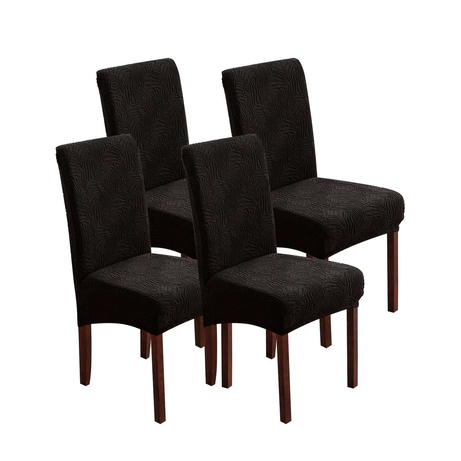 4/6pcs Waterproof Chair Covers for Dining Room, Stretch Jacquard Dining Chair Slipcovers Removable Washable Chair Protector for Kitchen, Hotel, Restaurant