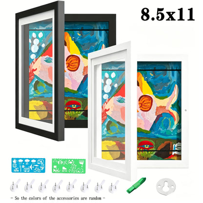 Kids Art Frames Front Opening Changeable – Children Artwork Storage Display Frame Holds 50 Pieces for Wall, Set of 2 or 4 (Drawings, Crafts & Art Projects)