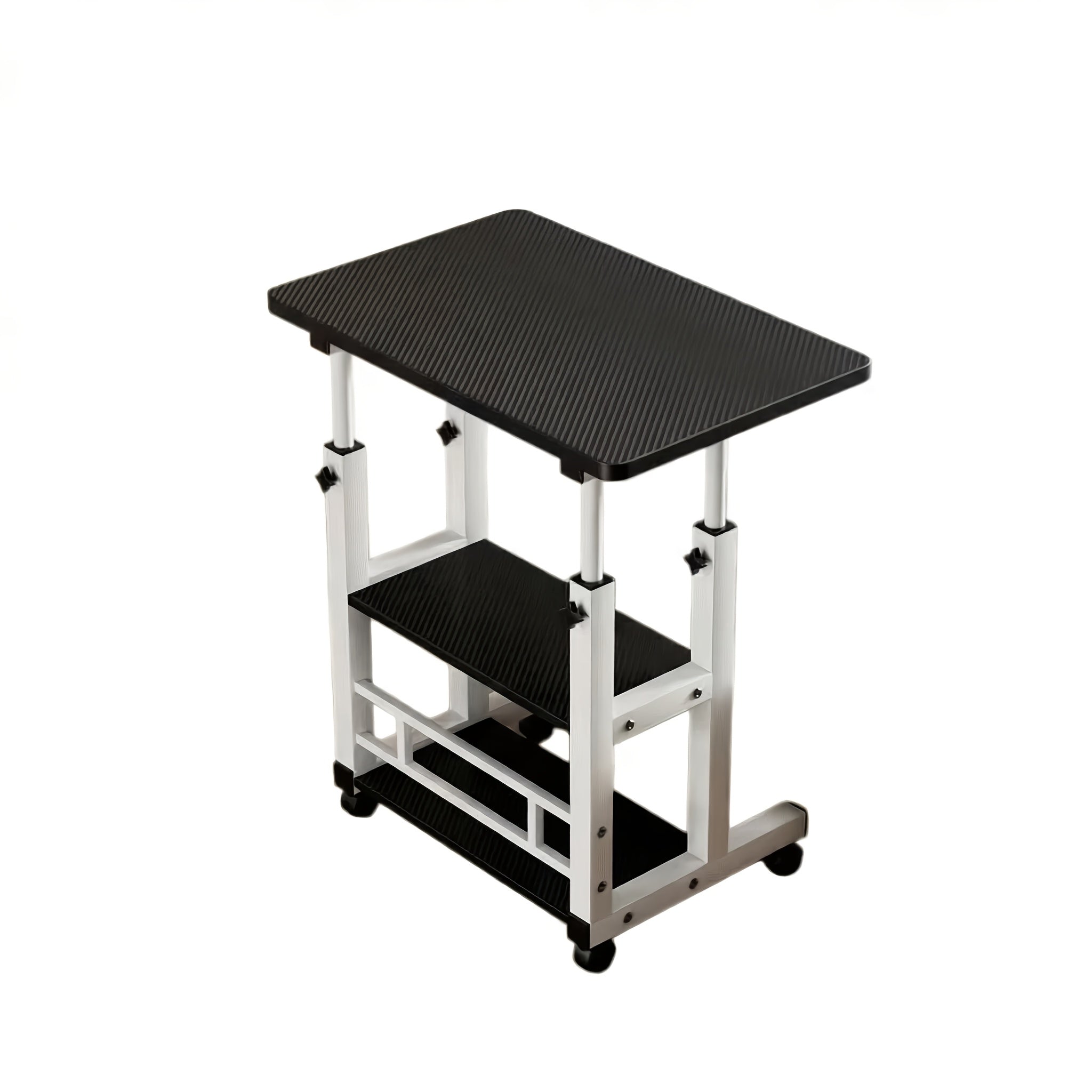 3-Tier Mobile Lifting Desk with Wheels Portable Side Table 3-Layer Storage Space-Saving Laptop Desk for Sofa Bedroom Living Room - Canada
