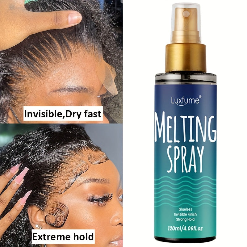 Invisible Lace Melting Spray - Glueless Quick-Dry Wig Adhesive, Max Hold No Residue, Daily Use, Invisible HD Wig Cap