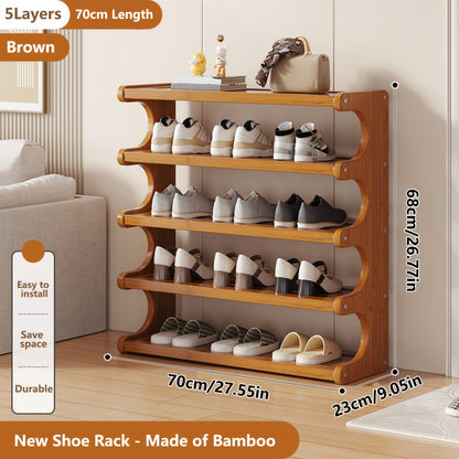 Bamboo Shoe Rack 3 5 6 Tier Wood Grain Shoe Storage Organizer - Easy Assembly Space Saving Shoe Shelf for Entryway Front Door Living Room Bedroom Garage Canada