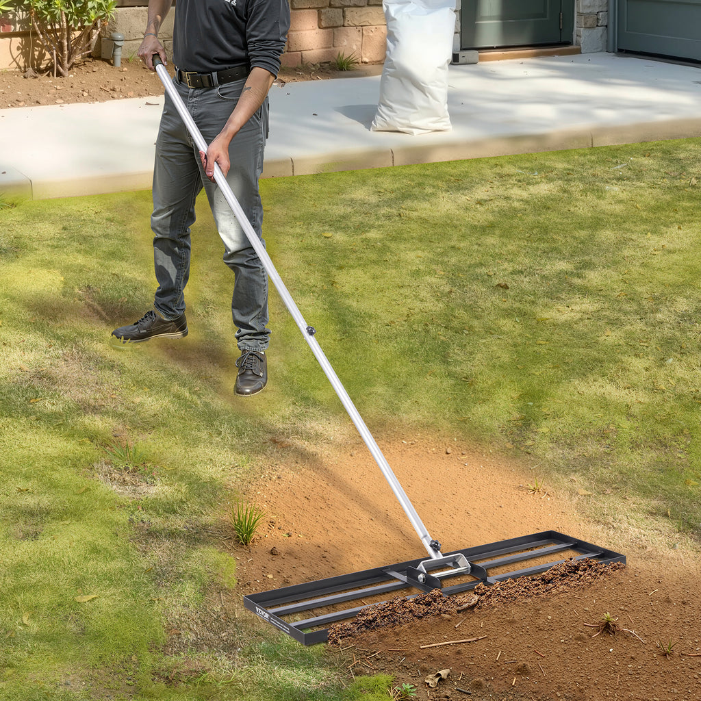 VEVOR Lawn Leveling Rake Q235 Carbon Steel – 10x30/36/48in Blade, 83.9in Adjustable Handle, 180° Rotating, 11.9 lbs, Leveling Tool for Yard Lawn Golf Course Farm Garden | Canada
