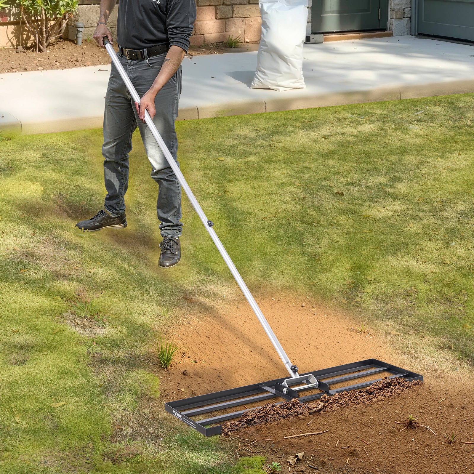 VEVOR Lawn Leveling Rake Q235 Carbon Steel – 10x30/36/48in Blade, 83.9in Adjustable Handle, 180° Rotating, 11.9 lbs, Leveling Tool for Yard Lawn Golf Course Farm Garden | Canada