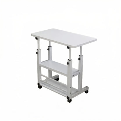 3-Tier Mobile Lifting Desk with Wheels Portable Side Table 3-Layer Storage Space-Saving Laptop Desk for Sofa Bedroom Living Room - Canada