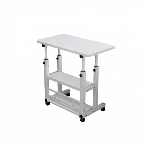 3-Tier Mobile Lifting Desk with Wheels Portable Side Table 3-Layer Storage Space-Saving Laptop Desk for Sofa Bedroom Living Room - Canada