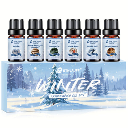 Christmas Fragrance Oils Gift Set – 6 Holiday Scented Oils for Diffuser & Candle Making, Jingle Bells, Christmas Wreath, Christmas Tree, Chocolate Orange, Apple Pie & Gingerbread, Festive Home Fragrance Gift | ShopVora CA