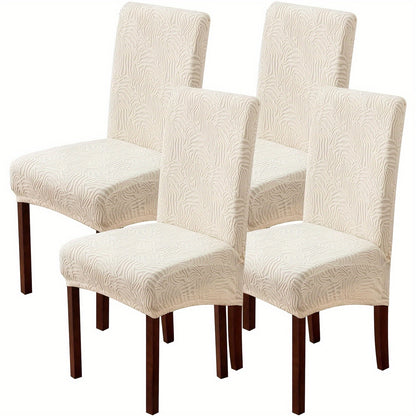 Waterproof Dining Chair Covers 4 or 6 Pack Stretch Jacquard Slipcovers - Removable Washable Chair Protector for Dining Room, Kitchen, Hotel & Restaurant