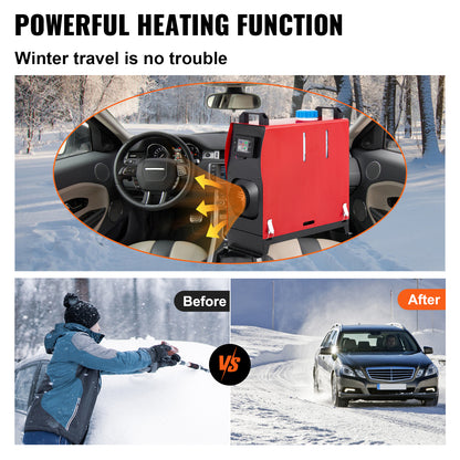 8KW Diesel Air Heater 12V with LCD Display & Muffler for Car, Truck, RV, Motorhome & Caravan – All-Season Parking Heater, Heats in 10 Min, Low Fuel Consumption, -40°C Rated
