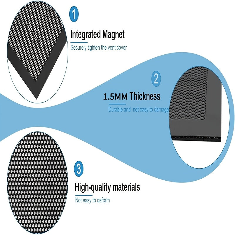 Magnetic Vent Covers 6-Pack 4x10 Inch PVC Mesh Grille – Air Ventilation Covers for Floor & Ceiling Vents | Dust, Debris & Pest Control for Heating, Cooling & Air Purifier Systems, Easy No-Tool Install