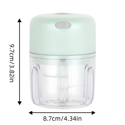 Electric Garlic Chopper Rechargeable Mini Food Chopper 8.45oz – Portable Garlic Mincer for Garlic, Chili, Onion, Meat & Nuts, USB Rechargeable Kitchen Gadget with Bonus Fridge Magnet, Green or White