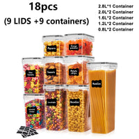 18pcs (9 Lids + 9 Containers) (Food Storage Box)