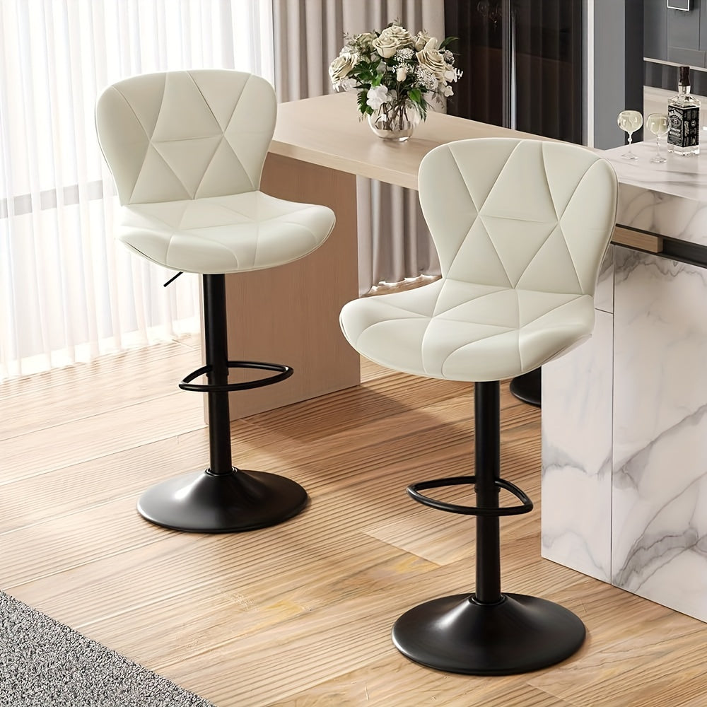 Adjustable Swivel Bar Stools Set of 2 or 3 Modern Faux Leather with Back Support Counter Height Kitchen Island Stools - Canada