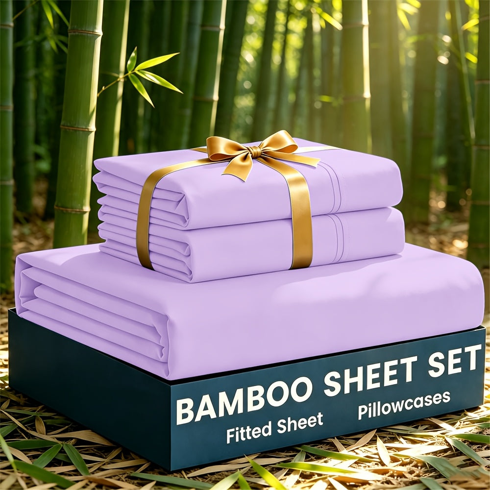 Bamboo Cooling Bed Sheet Set 3 or 5 Piece with Pillowcases – Ultra Soft Deep Pocket Breathable Sheets for Hot Sleepers, Twin Full Queen King, 12 Colours | Canada