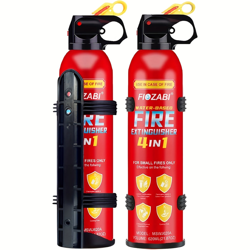 4 In-1 Portable Fire Extinguisher Spray with Bracket for Home, Vehicle, Kitchen, Garage, 0.5-A:21-B:C:5K Water-Based Fire Extinguishers, 21.87 OZ