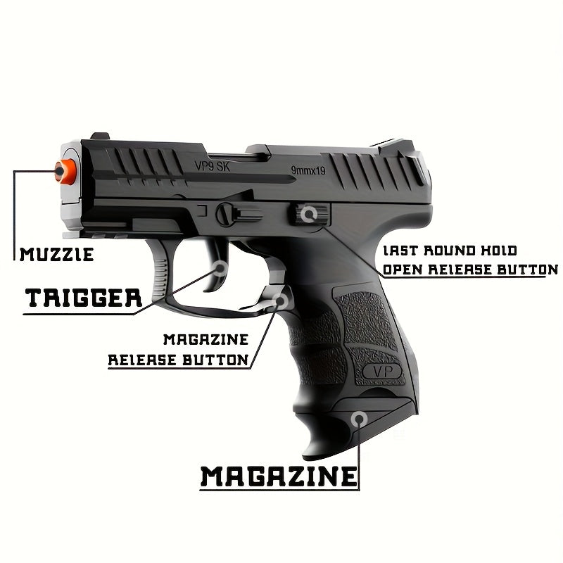 1pc New Cool Toy Guns, Heavy Textures-Including Ammo Bullets And Magazines-Ideal for Boys And Girls, Birthday Or Holiday Gifts, Educational Modes, Perfect Room Deco