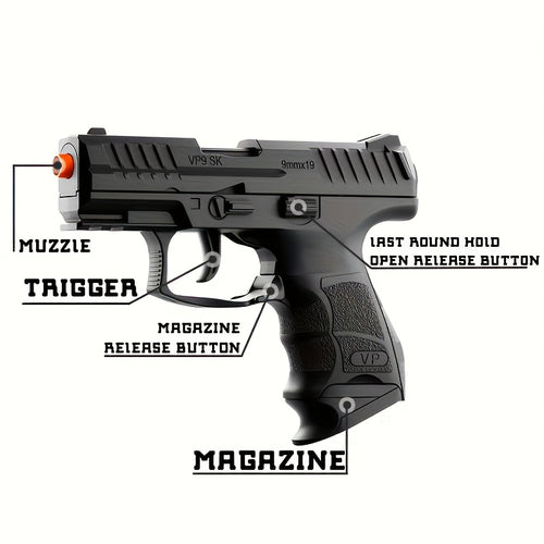 Cool Toy Gun with Ammo Bullets & Magazine for Kids – Heavy Texture Realistic Design, Role Play Toy Pistol, Birthday & Holiday Gift for Boys & Girls
