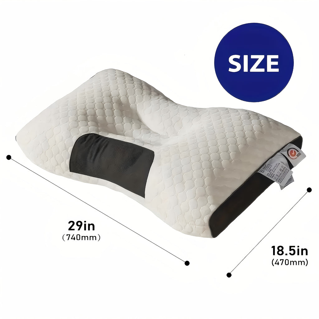 Buy 1 Get 1 Free, Total Of 2pcs Soft Massage Neck Couple Pillow - Adjustable Ergonomic Orthopedic Contour Support, High Quality Pillow Core, Removable Cover for Sleeping Comfortable, Breathable Bedding, Durable Polyester, Moisture Absorbing, Sleep Aid, Ho