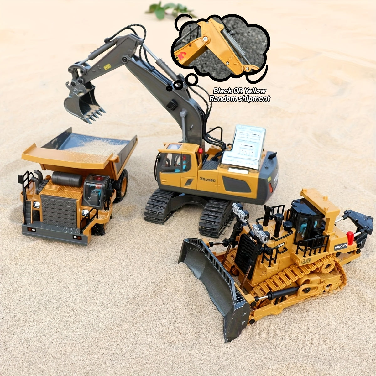 2pcs/3pcs/4pcs Set Remote Control Engineering Vehicle Set, 2.4G High-Tech 11-Channel Remote Control Excavator Dump Truck Bulldozer Alloy Plastic Engineering Vehicle Remote Control Construction Toy Car