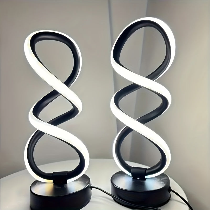 Spiral LED Table Lamp Dimmable – Modern Push Button Desk Light 10 Brightness Levels Metal Base, Bedside Lamp for Bedroom Living Room & Office, Birthday Christmas Valentine Gift, Canada