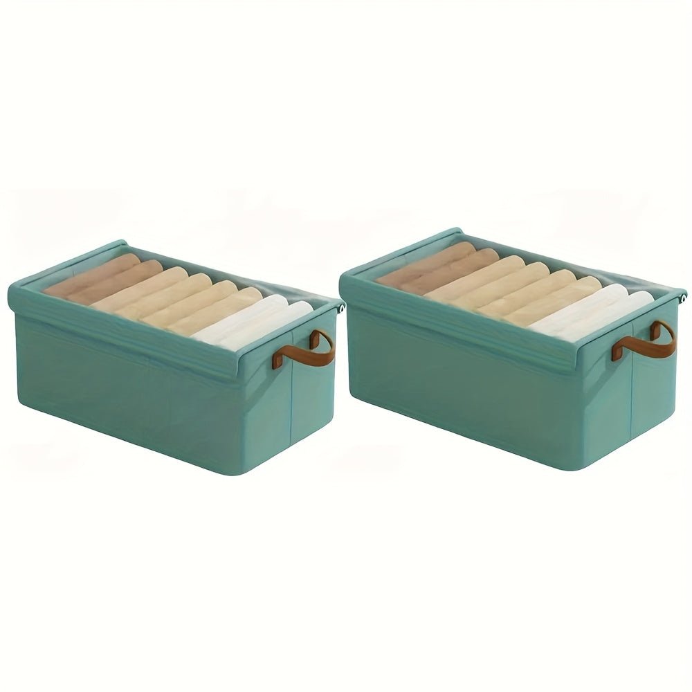 Foldable Fabric Storage Box Set 2 or 4 Pack – Large Cationic Cloth Organizer, Visible Cover & Handle, Space-Saving Under Bed Wardrobe Closet Storage for Clothes Blankets Bedding | Canada