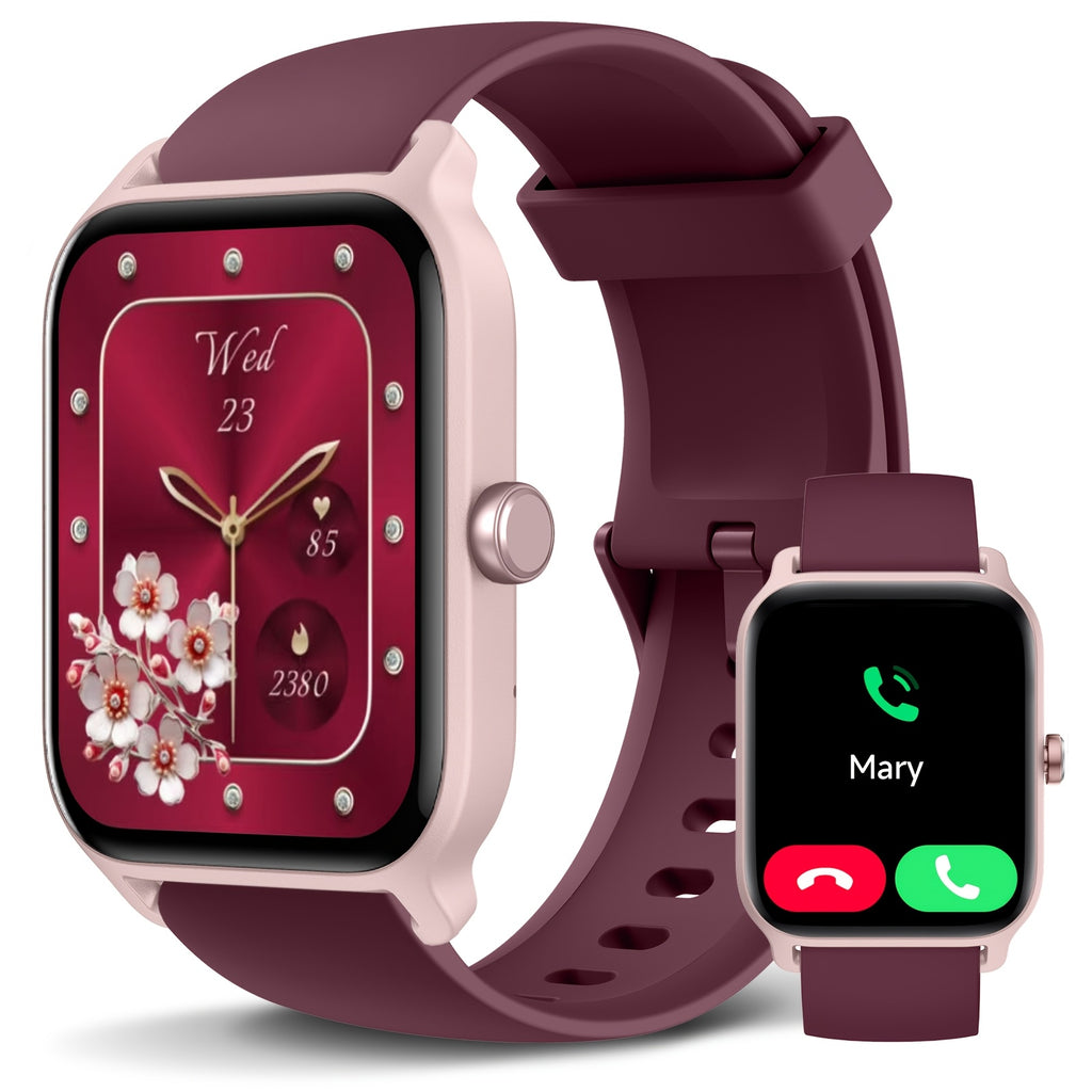 Mother'S Day Gift, FAWEIO Smartwatch For Women Men (Answer/Make Calls), 1.8" Full Touch HD Screen Smart Watch, Built-in Alexa, 100+ Sports Modes, WaterProof, Fitness Activity Tracker Pedometer, For IPhone & Android