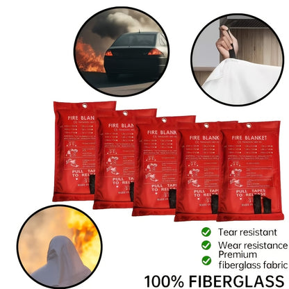 Emergency Fire Blanket 3/5 Pack 39"x39" Fiberglass Fireproof Flame Retardant Blanket for Home Kitchen Camping – Fire Safety Suppression Blanket, Practical Safety Gift