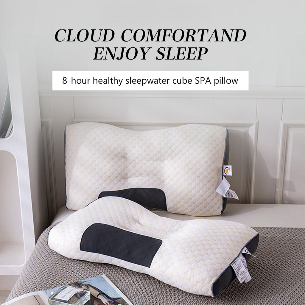 1pc/2pcs Knitted Ergonomic Pillow, 9-Hour Rest 1100G Filling Upgraded Version, for Comfortable Sleeping and Massage, Hypoallergenic Removable Washable Cover, Moisture Absorption Breathable, Household Bedroom Decorative Cushion, All-Season White Neck Comfo