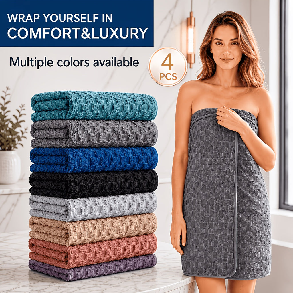 Microfiber Bath Towels Set 4-Pack Extra Large 27x55 & 35x70 in – Super Soft Quick-Dry Luxury Spa Hotel Quality Towels, Multi-Color Options