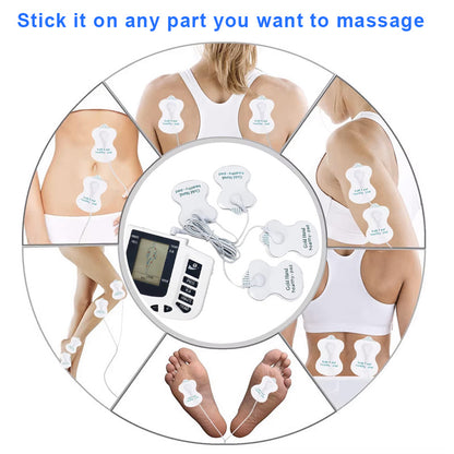 TENS EMS Muscle Stimulator Dual Channel with 4 Electrodes – 10 Modes & 8 Intensity Levels for Back, Shoulder & Knee Pain Relief, Muscle Relaxation & Exercise Recovery, Drug-Free Therapy Device Canada
