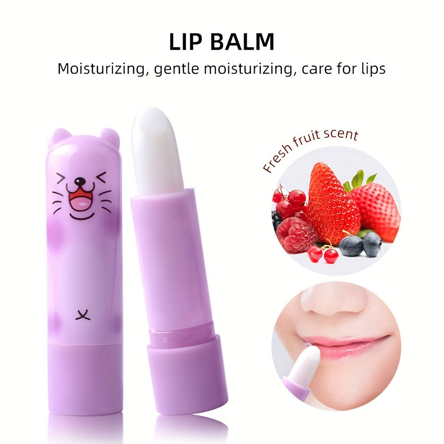 24pcs Box Set of Cute Lip Balm - Moisturizing and Long-Lasting, Hypoallergenic, Glossy Finish, Suitable for All Skin Types, Main Ingredients: Minerals and Plant-Based Squalane