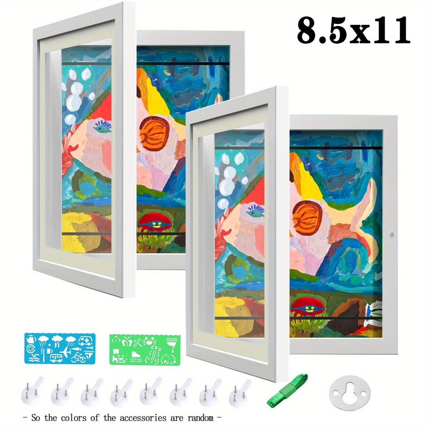 Kids Art Frames Front Opening Changeable – Children Artwork Storage Display Frame Holds 50 Pieces for Wall, Set of 2 or 4 (Drawings, Crafts & Art Projects)