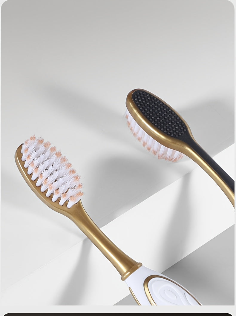 GLORYIN [6Pcss Travel Set] [6Pcss Travel Set X 2] White Platinum Series Olive-Shaped Anti-Slip Handle Travel Essential Household, Adult, Couple, Soft Bristle Toothbrush