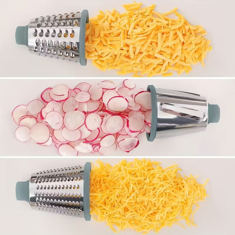 4pcs Multi Functional Hand Cranked Vegetable Cutter, Household Kitchen Manual Vegetable Machine, Slicer, Slicer, Drum Type Vegetable Cutter