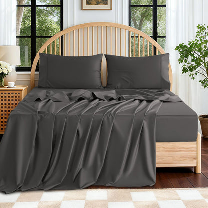 100% Bamboo Rayon Bed Sheets 3/4pcs Set with 16" Extra Deep Pockets – Soft Cooling Bedding for Hot Sleepers & Night Sweats, Twin Full Queen King Size