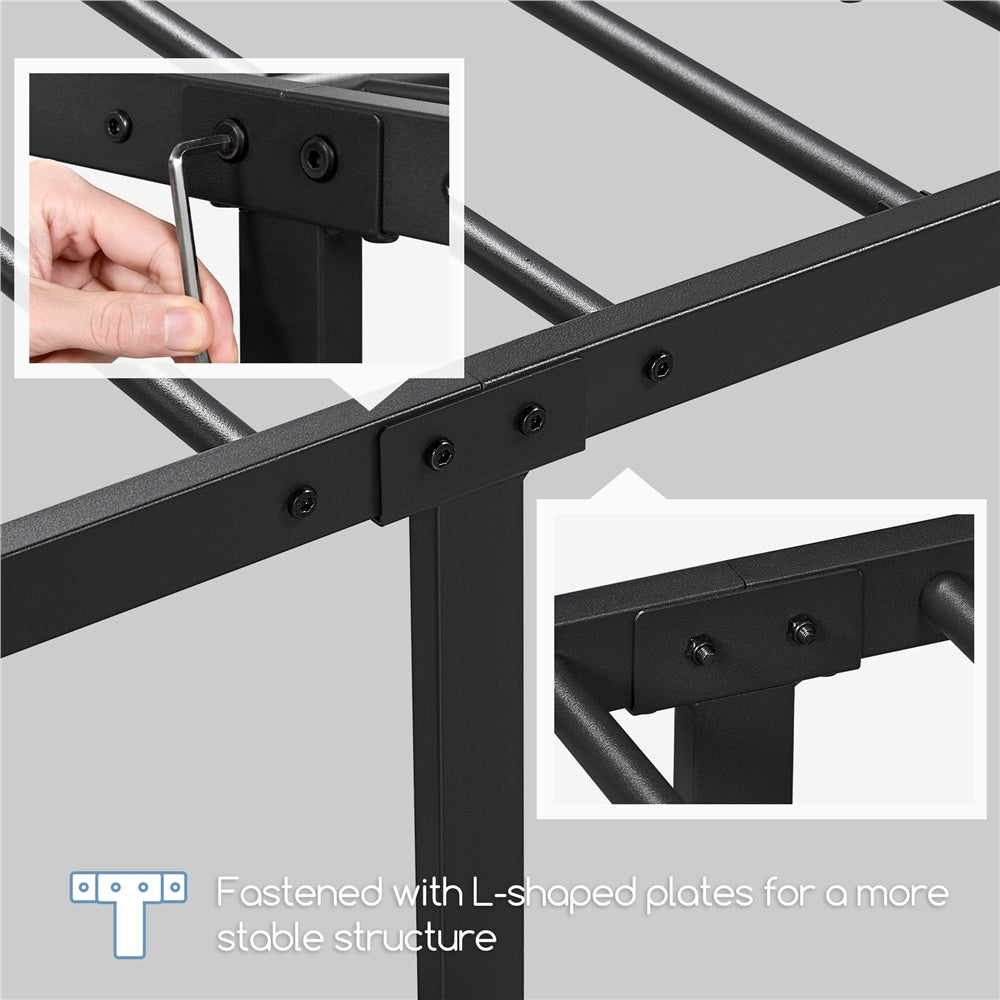 Scroll Metal Bed Frame with Headboard & Footboard – Space-Saving Iron Platform Bed, No Box Spring Needed, Twin Full Queen, Black or White, for Bedroom Guest Room Dorm – ALDEN DESIGN