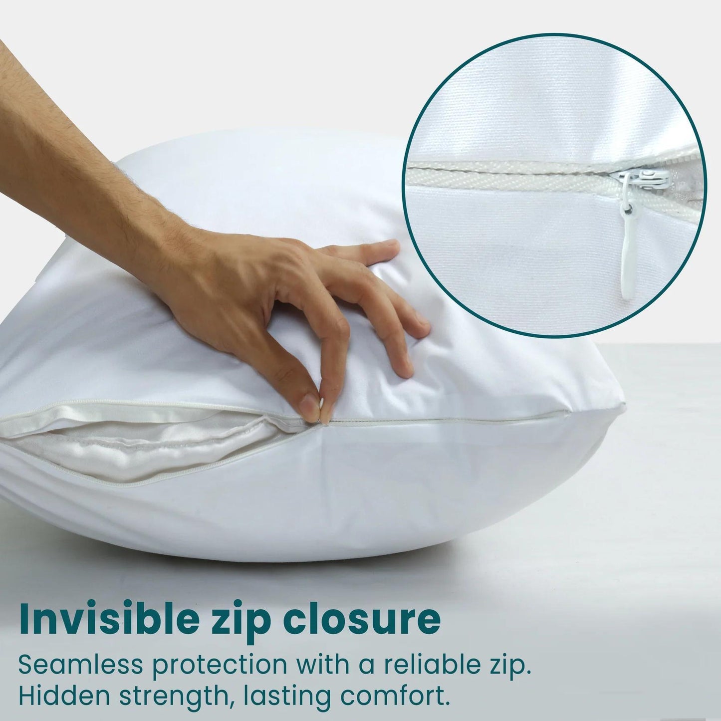 Luxury Hotel-Quality Pillow Protectors 4-Pack – Waterproof Zippered Pillow Covers, Soft Quiet Breathable Brushed Microfiber, Machine Washable, Queen Standard King, All-Season | ShopVora CA