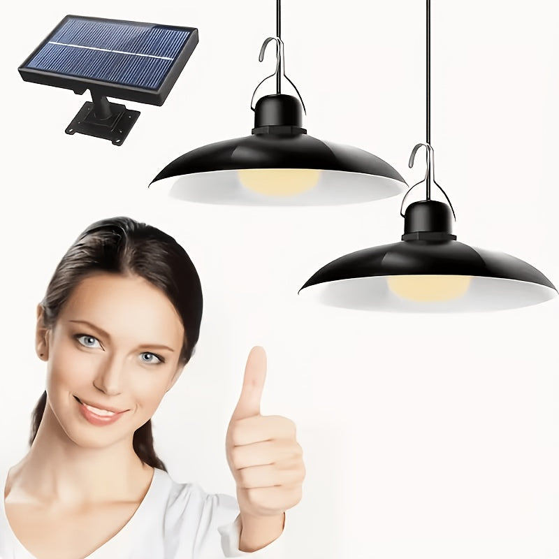 Solar Roof Lights, Outdoor Solar Lamps, Solar Chandeliers, with IP55. Automatically Turn On When It Gets Dark And Automatically Turn Off During The Day. Suitable for Gazebos, Barns, Chicken Coops, Courtyards, Garages, Campsites, Porches
