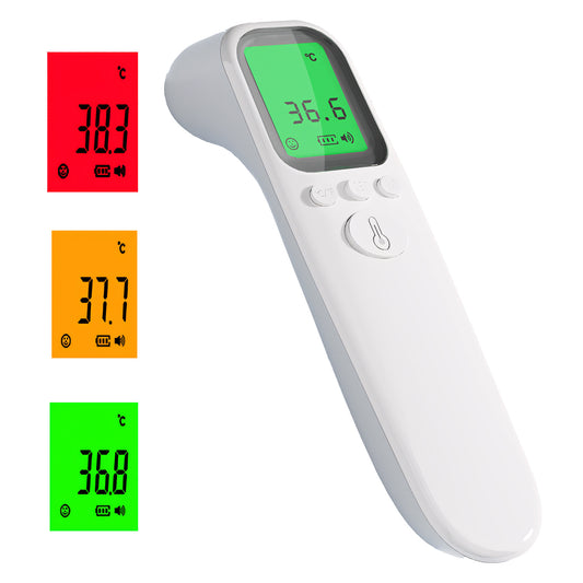 Digital Forehead Thermometer, No-Touch Infrared Fever Thermometer for Adults, Kids & Babies, Accurate Body Temperature Measurement, 1-Second Instant Reading, LCD Backlit Display, Fever Alarm Indicator, °F/°C Switchable, Memory Recall, Auto Shut-Off, Home,