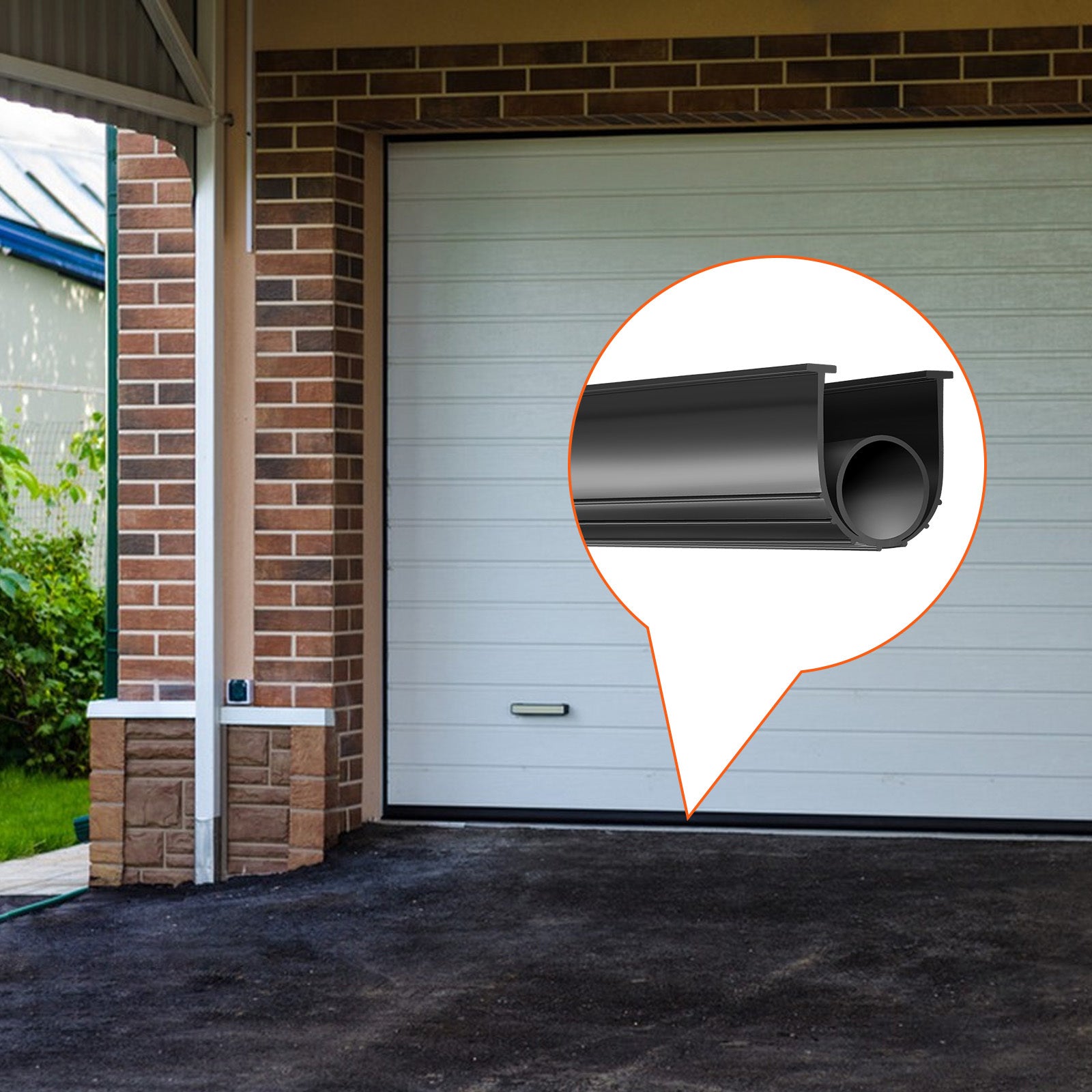VEVOR Garage Door Seals Bottom, U Shape +O Ring Combination Garage Door Bottom Weather Seal, 10/16/20ft Weatherproofing Garage Door Seal, 5/16 inch T-ends and 3 3/4 inch Width, for Doors, Black