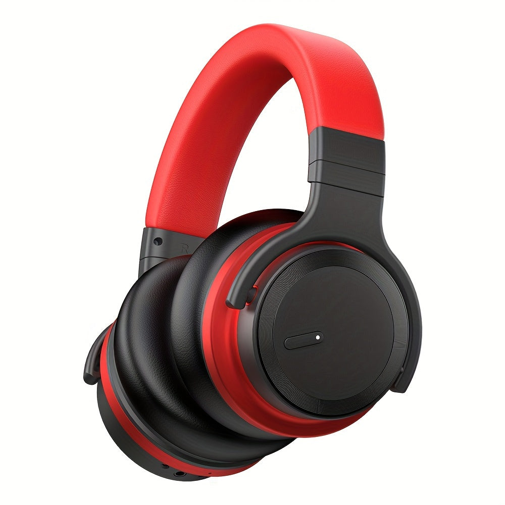 Over-Ear ANC Headphones 32dB Noise Cancelling – Wireless Bluetooth, 30H Playtime, Rich Bass, Built-in Mic, Memory Foam Ear Pads, Adjustable Headband – Black, Red, Blue, Green, Pink & Yellow