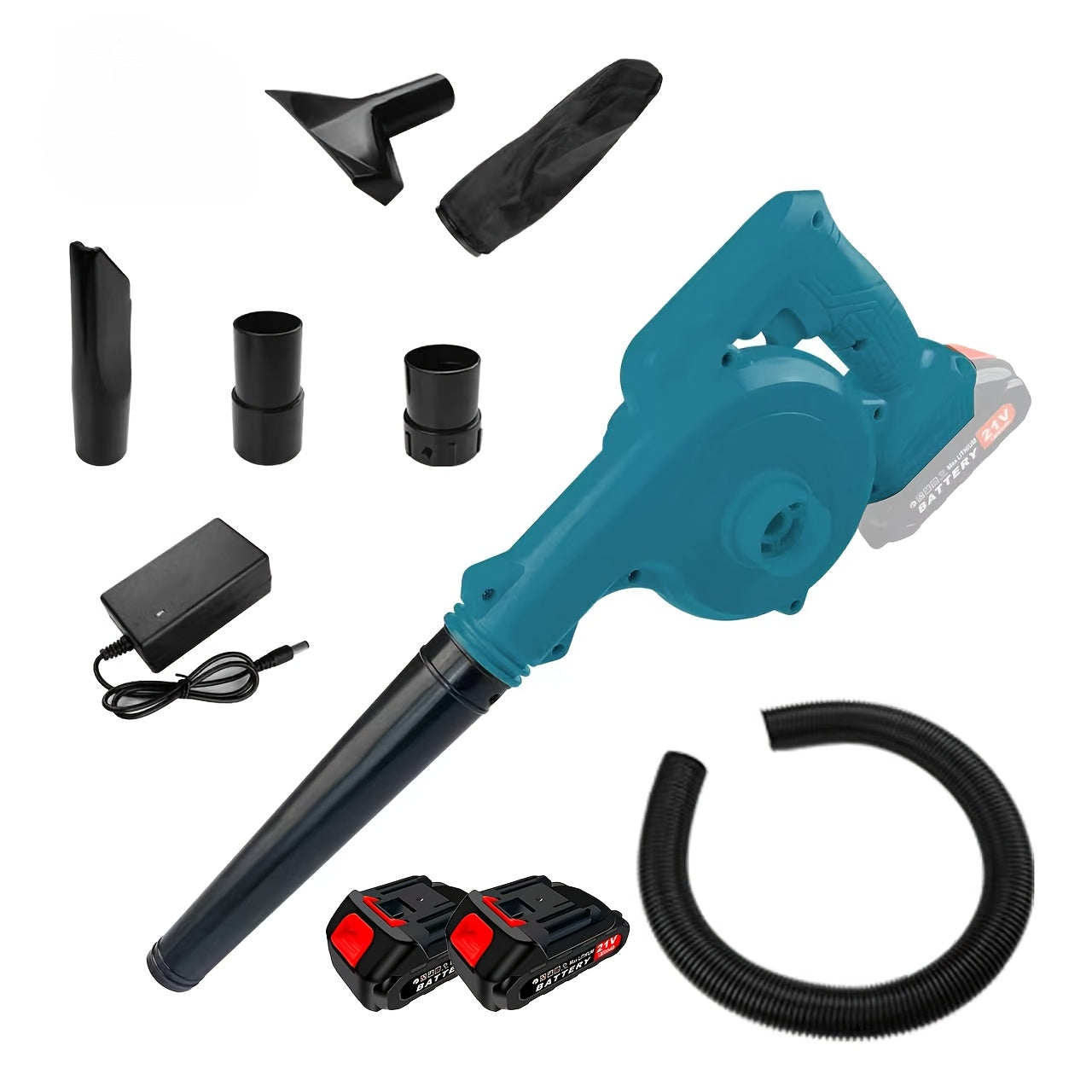 This 2-In-1 Leaf Blower Is a Handheld Blower with a High-Capacity Lithium Battery. It Can Switch Between Blowing And Suction, Is Lightweight And Portable, And Has a Long Battery Life. Suitable for Indoor, Patio, Car, And Outdoor Use