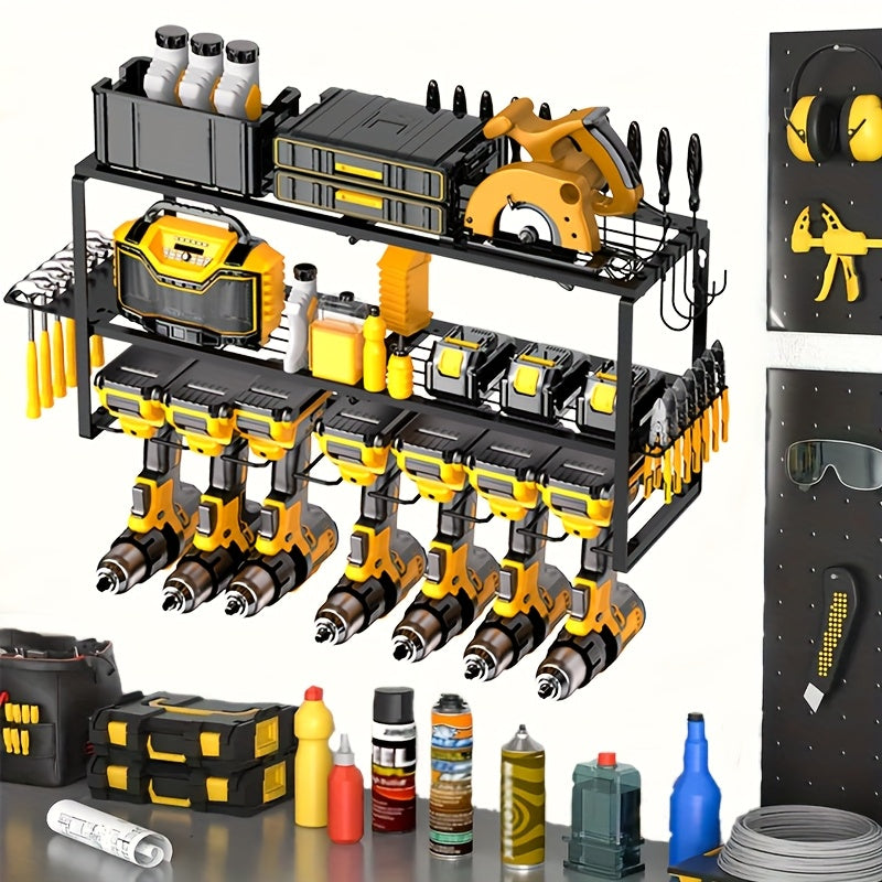 Wall Mounted Electric Tool Rack, Garage Tool Rack, Heavy Metal Tool Rack, with Strong Load-bearing Capacity, Suitable for Storing And Displaying Electric Tools, Easy to Use, Men's Gift, Suitable for Gifting to Boyfriends, A Gift for The Family