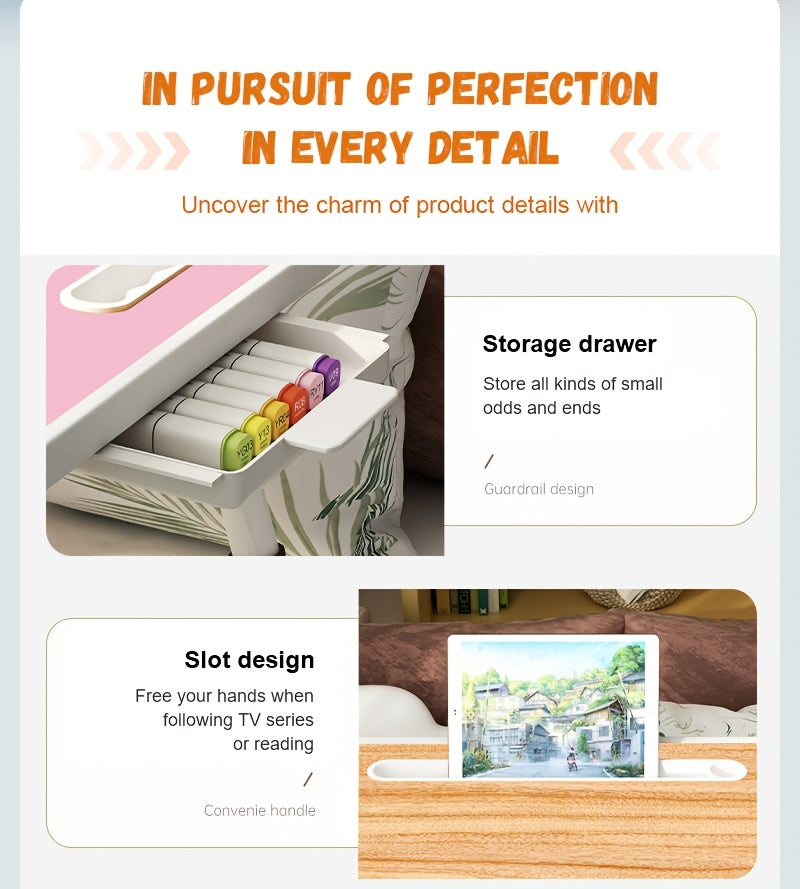 Portable Foldable Laptop Bed Desk, Multifunctional Tray Rack, Movable Office Desk - Study Desk, Suitable for Eating And Reading On Beds, Sofas, And Floors, No Assembly Required, Perfect Holiday Gift