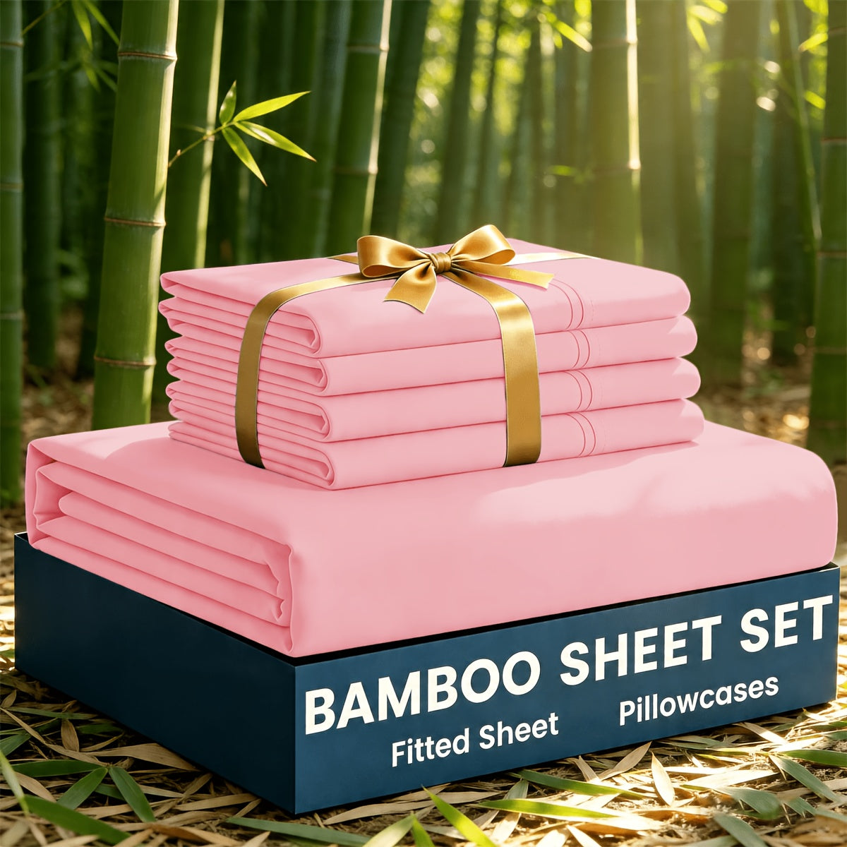 Bamboo Cooling Bed Sheet Set 3 or 5 Piece with Pillowcases – Ultra Soft Deep Pocket Breathable Sheets for Hot Sleepers, Twin Full Queen King, 12 Colours | Canada